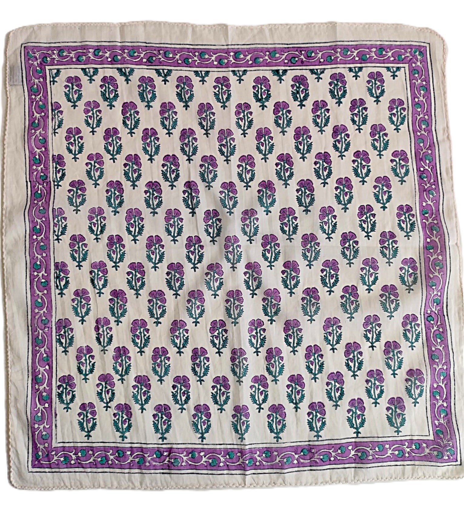 Foulard Bandana coton Block print- PONDICHERY