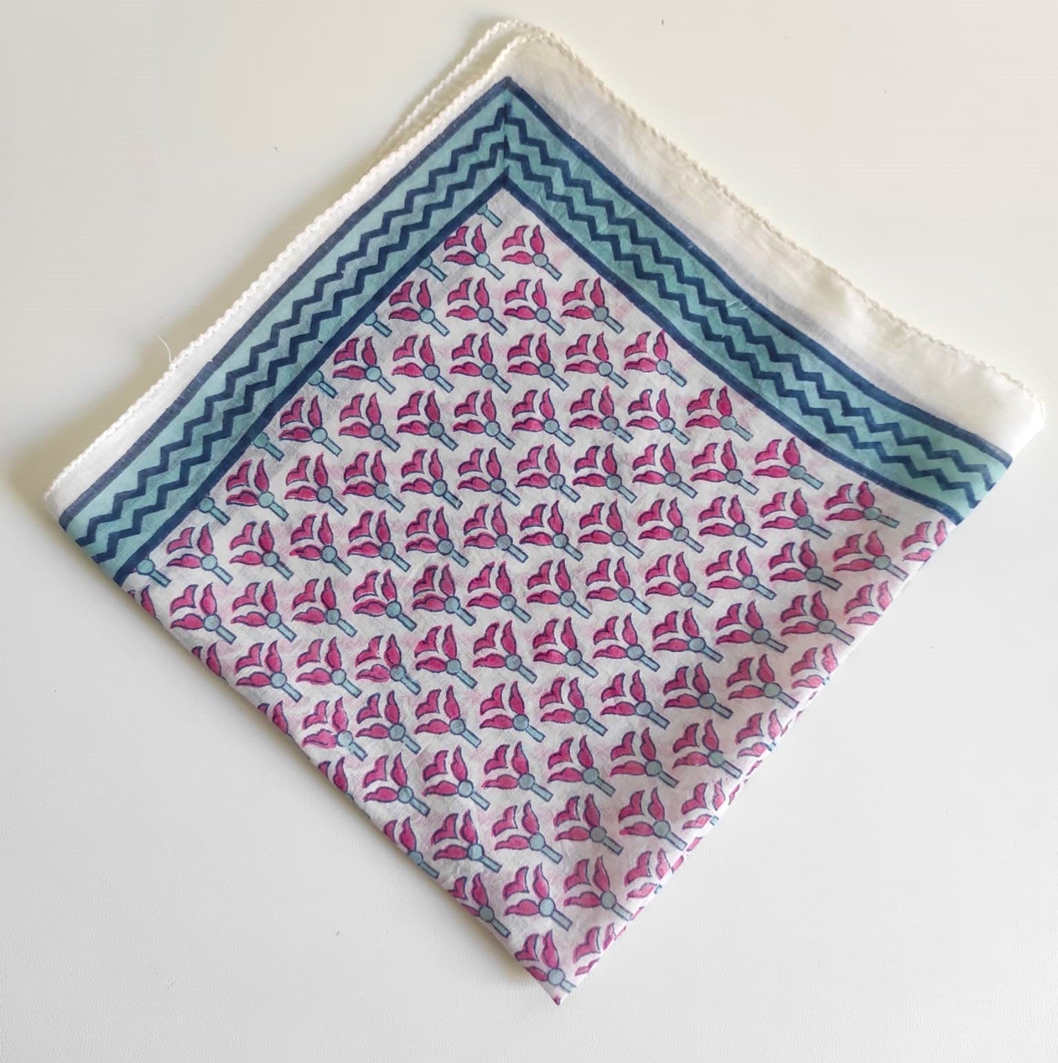 Foulard bandana coton Block print- BENARES